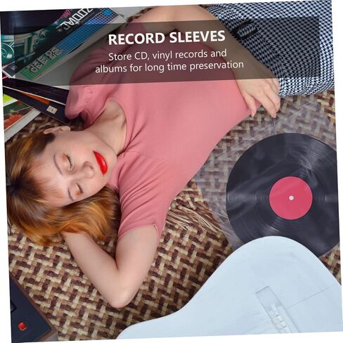 50pcs Vinyl Record Covers Protective Outer Sleeves for 12-inch Records Anti-Static for Albums and Disc Storage in Saudi Arabia