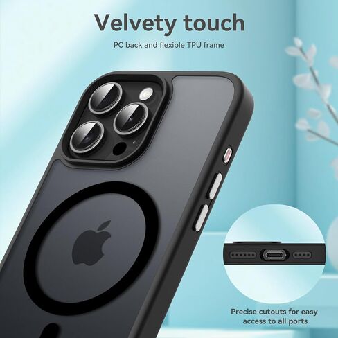 Magnetic for iPhone 16 Pro Case, Compatible with MagSafe, Military Grade Shockproof Anti-Scratch Slim Translucent Matte Phone Case for iPhone 16 Pro - Desert Gold in Saudi Arabia