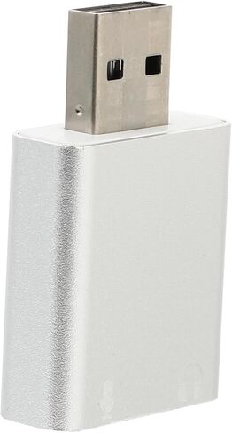 Healifty Aluminum USB External Sound Card Adapter with Headphone and Microphone Jack Channel Stereo Audio Dac Driver USB Audio Interface for Laptop Desktop in Kuwait