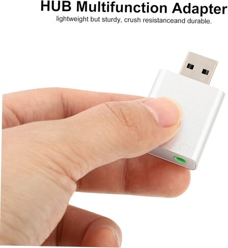 Healifty Aluminum USB External Sound Card Adapter with Headphone and Microphone Jack Channel Stereo Audio Dac Driver USB Audio Interface for Laptop Desktop in Kuwait