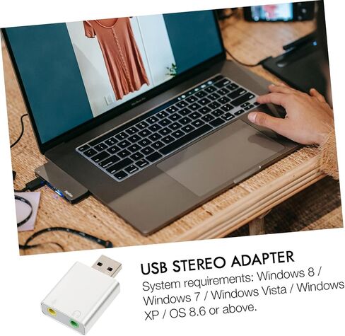 Healifty Aluminum USB External Sound Card Adapter with Headphone and Microphone Jack Channel Stereo Audio Dac Driver USB Audio Interface for Laptop Desktop in Kuwait