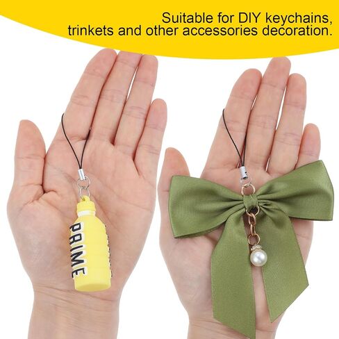 200Pcs Cell Phone Split Ring Strap Detachable Lanyard Phone Ring Strap Phones Charm Cords DIY Lanyard Decorations for Hanging Charms USB Flash Drive MP3 Drive Keychain - Black in Saudi Arabia