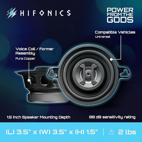 Hifonics ZS35CX Zeus 3.5" Coaxial Speaker ,BLACK in Saudi Arabia