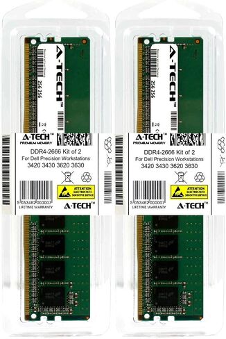 مجموعة A-Tech 64GB (4 × 16 جيجا بايت) لمحطة عمل Dell Precision 3420 T3420 3430 T3430 3620 T3620 3630 T3630 Tower Desktop Computer Campy Membeles in Kuwait