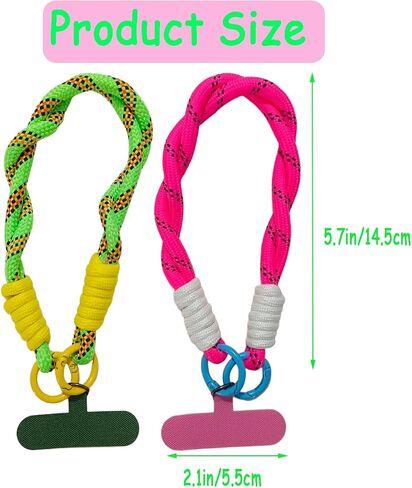 2pcs حزام معصم الهاتف ، حبل الهواتف المحمولة الشاملة مع علامة تبويب حبل 2pcs ، حبل للنساء والرجال in Kuwait