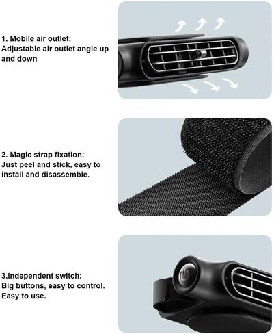 Car Fan Car Seat Fans with 3 Speeds, USB Powered Fan for Car, Car Fans That Blow Cold Air,for Backseat, Kids Car Exhaust Fan, Car Ac for Sedan SUV/Jeep/Truck (White) in Saudi Arabia