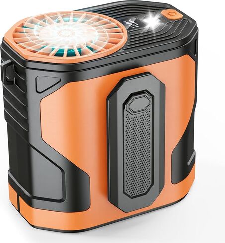 Personal Waist Fan, 10 Speeds Powerful Airflow, Hands-FreeHanging Neck Fan, Portable Rechargeablewith up to 24H+ of Working Time, Wearable Belt Fan for Camping, Outdoor, Jobsite in Saudi Arabia