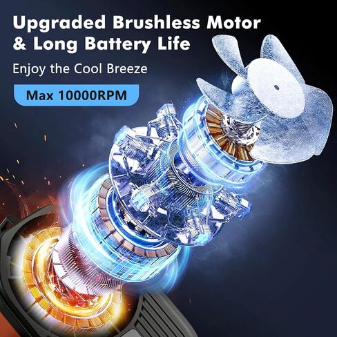 Personal Waist Fan, 10 Speeds Powerful Airflow, Hands-FreeHanging Neck Fan, Portable Rechargeablewith up to 24H+ of Working Time, Wearable Belt Fan for Camping, Outdoor, Jobsite in Saudi Arabia