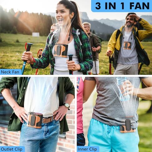 Personal Waist Fan, 10 Speeds Powerful Airflow, Hands-FreeHanging Neck Fan, Portable Rechargeablewith up to 24H+ of Working Time, Wearable Belt Fan for Camping, Outdoor, Jobsite in Saudi Arabia