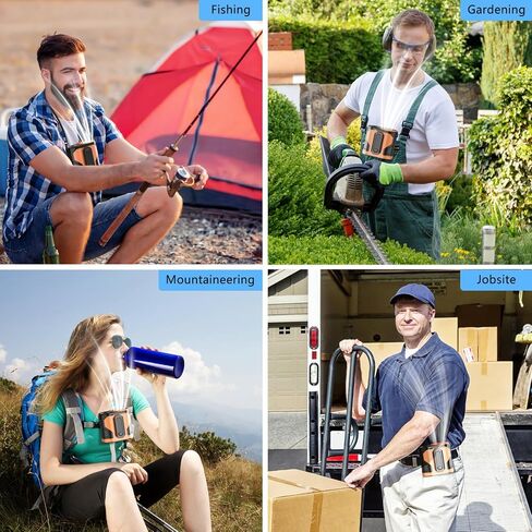 Personal Waist Fan, 10 Speeds Powerful Airflow, Hands-FreeHanging Neck Fan, Portable Rechargeablewith up to 24H+ of Working Time, Wearable Belt Fan for Camping, Outdoor, Jobsite in Saudi Arabia