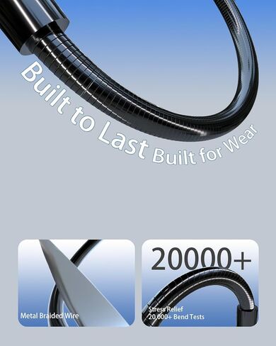 شاحن iPhone طويل 26FT/8M [معتمد من Apple MFi] كابل لايتنينج طويل جدًا لشاحن iPhone سلك نايلون مجدول 2.4 أمبير شاحن سريع iPhone سلك شاحن iPhone/Pad/Pod in Saudi Arabia