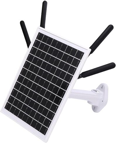Zopsc 12W Solar Powered 4G LTE Modem Router 300Mbps Solar WiFi 6 Extender with SIM Card Slot 18000 MAh Battery 150M IP66 Water Proof (Black Antennae) in Saudi Arabia