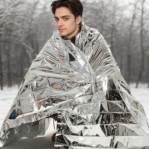 Emergency Blankets for Survival Portable Camping Essentials Space Blanket Survival Set Emergency Kit Fit for Home Outdoor,Hiking,Survival,Kitchen Barbecue,Car,Office,Fireplace in Saudi Arabia