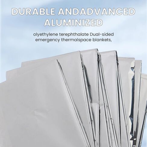 Emergency Blankets for Survival Portable Camping Essentials Space Blanket Survival Set Emergency Kit Fit for Home Outdoor,Hiking,Survival,Kitchen Barbecue,Car,Office,Fireplace in Saudi Arabia