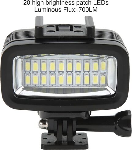 TBEST LED LED LED IPX8 40M الغوص العميق 700LM إضاءة وميض عالية السطوع من أجل OSMO ACTION ONEX2 ABS Metal 247G (Black) in Kuwait