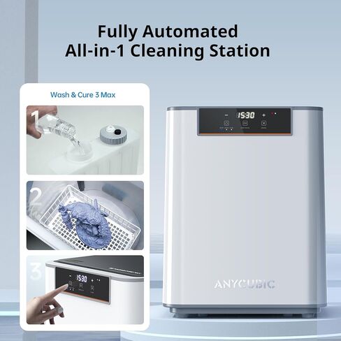 محطة ANYCUBIC Wash and Cure 3 Plus، آلة معالجة الغسيل ذات الحجم الكبير مع أضواء معقوفة، تصميم مزدوج الطبقة وتوفير IPA، لطابعة Anycubic Photon Mono M5 Saturn LCD/SLA/DLP ثلاثية الأبعاد in Kuwait