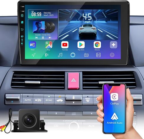 10.2 بوصة (4RAM 64ROM) استبدال استريو لراديو سيارة 5GWIFI للترقية لـ ACCORD 88 2009 2008 2010 2012 2013 Android 13 ، Carplay/Android Auto/FM/AM/RDS/1080P Camera/BT5.4 ((4RAM 64ROM) 1080P) in Saudi Arabia