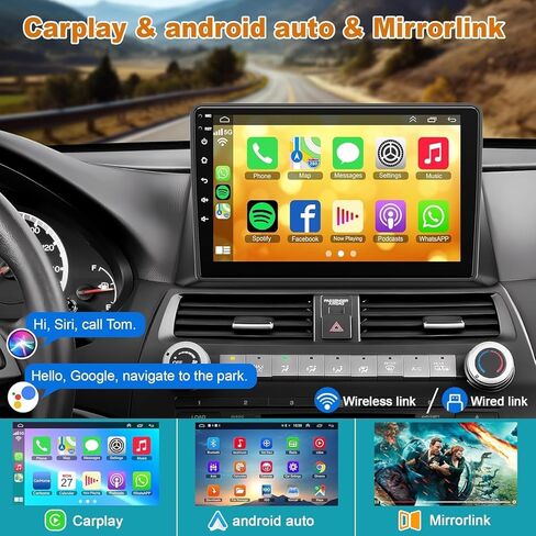 Android 13 Car Stereo لـ Honda Accord 2008-2013 4G RAM+64G ROM ، 10.2 بوصة راديو شاشة تعمل باللمس مع Carplay/Android Auto ، GPS ، WiFi ، Bluetooth5.2 ، دعم OBD2/DVR/DSP in Kuwait