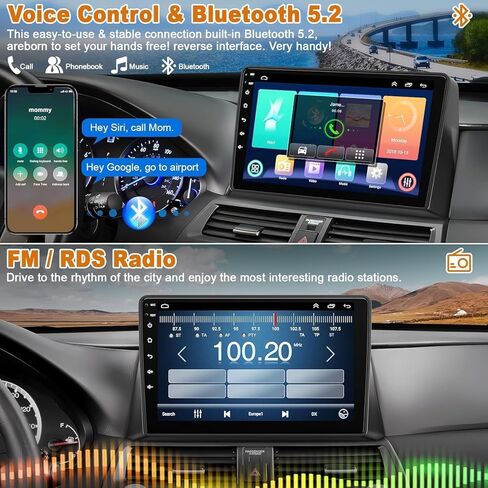 Android 13 Car Stereo لـ Honda Accord 2008-2013 4G RAM+64G ROM ، 10.2 بوصة راديو شاشة تعمل باللمس مع Carplay/Android Auto ، GPS ، WiFi ، Bluetooth5.2 ، دعم OBD2/DVR/DSP in Kuwait