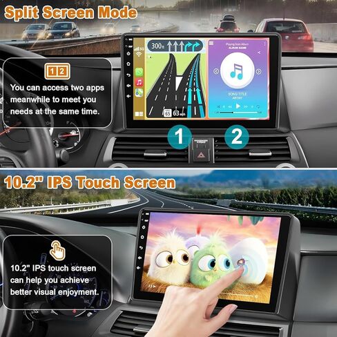 Android 13 Car Stereo لـ Honda Accord 2008-2013 4G RAM+64G ROM ، 10.2 بوصة راديو شاشة تعمل باللمس مع Carplay/Android Auto ، GPS ، WiFi ، Bluetooth5.2 ، دعم OBD2/DVR/DSP in Kuwait