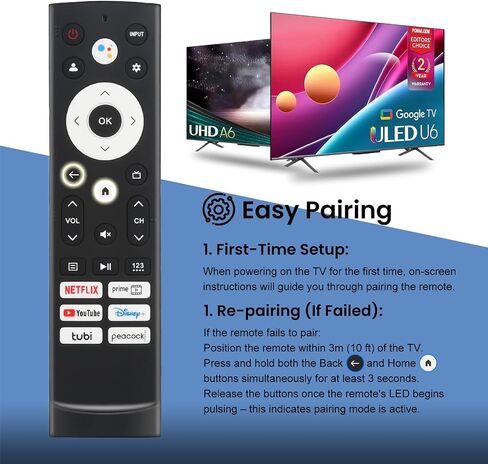 Replacement Remote for Roku TV & Box (Express, Premiere, Ultra), Backlit Keys, Works with TCL, Hisense, Insignia, Philips, Onn, Hitachi, Element Smart Roku Tv (Not for Roku Stick) in Saudi Arabia