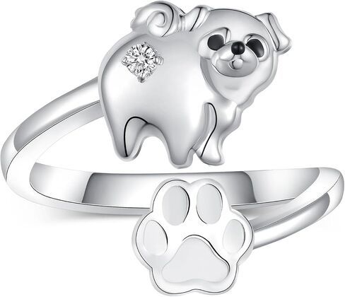 Feijiesi Yorkie Ring 925 Sterling Silver Yorkie Dog Open Ring Yorkie Jewelry Gifts for Women Girls Yorkie Lovers in Saudi Arabia