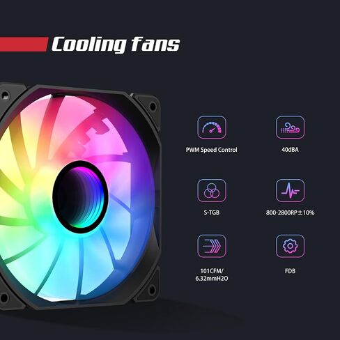 RUIX NC240 ARGB AIO CPU Liquid Cooler, 240mm High-Efficiency CPU Water Cooling with High-Speed Ceramic Bearing Pump, 2X PWM ARGB Fans, Intel LGA 1851/1700/1200/115X/2011, AMD AM5/AM4 - Black in Kuwait