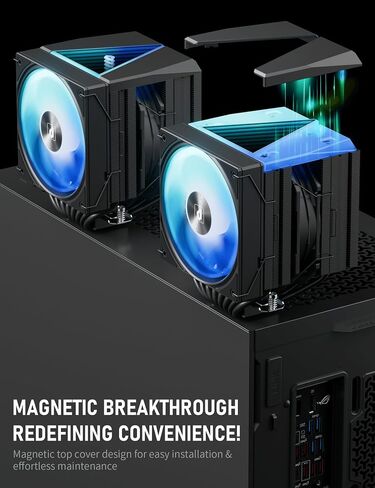 upHere CPU Cooler Air,Dual Tower Cooler with 120mm PWM Fan,8 Heat Pipes for Intel LGA 1851/1700/2011/2066/115X,AM5/AM4/AM3,Black,UE2 Elite K8 in Saudi Arabia