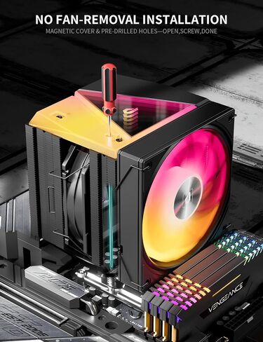 upHere CPU Cooler Air,Dual Tower Cooler with 120mm PWM Fan,8 Heat Pipes for Intel LGA 1851/1700/2011/2066/115X,AM5/AM4/AM3,Black,UE2 Elite K8 in Saudi Arabia