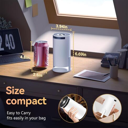 Mini Projector, 4K 1080P Support Video Projector,Portable Projctor with Dual Band WIFI6 Bluetooth 5.2 180° Rotatable, Android 13.0 Auto Keystone Correction 150" Screen Movie Projector in Saudi Arabia