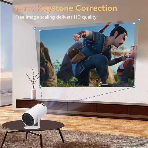 Mini Projector, 4K 1080P Support Video Projector,Portable Projctor with Dual Band WIFI6 Bluetooth 5.2 180° Rotatable, Android 13.0 Auto Keystone Correction 150" Screen Movie Projector in Saudi Arabia
