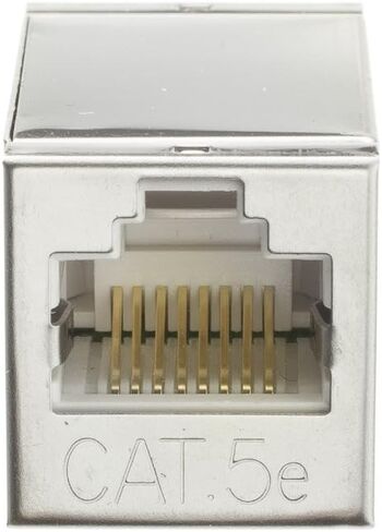Shielded Cat5e Inline Coupler, Silver, RJ45 Female in Saudi Arabia