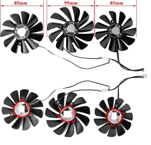 85 مم 95 مم FY010010M12LPA DC12V 0.45A استبدال المروحة المبرد متوافق مع RX 5700 5800 5900XT RX5700 RX5800 Card Card Card in Kuwait