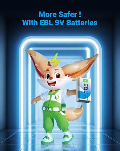 EBL 9V Batteries 8 Pack, Alkaline Power 9 Volt Battery with 7-Year Shelf Life Long-Lasting Batteries for Smoke Detector, Electronics Device in Saudi Arabia