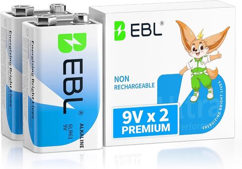 EBL 9V Batteries 8 Pack, Alkaline Power 9 Volt Battery with 7-Year Shelf Life Long-Lasting Batteries for Smoke Detector, Electronics Device in Saudi Arabia