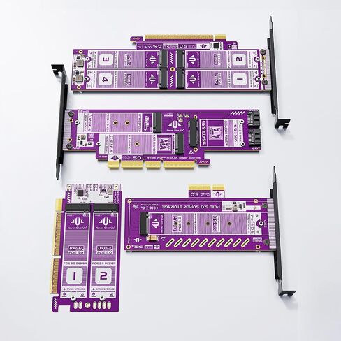 PCIe 5.0 X4 X16 to NVMe SSD Expansion Card Quad-Bay Single-Bay Adapter 128Gbps High Speed Support Multiple Sizes and Protocols Compatible with Windows Linux macOS (P583 Triple-Bay) in Saudi Arabia