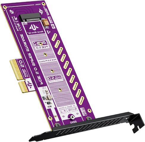 PCIe 5.0 X4 X16 to NVMe SSD Expansion Card Quad-Bay Single-Bay Adapter 128Gbps High Speed Support Multiple Sizes and Protocols Compatible with Windows Linux macOS (P583 Triple-Bay) in Saudi Arabia