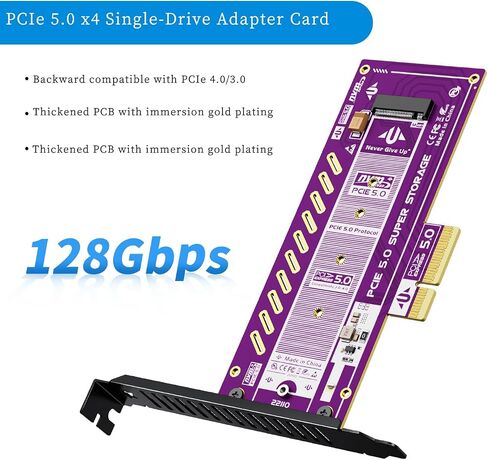 PCIe 5.0 X4 X16 to NVMe SSD Expansion Card Quad-Bay Single-Bay Adapter 128Gbps High Speed Support Multiple Sizes and Protocols Compatible with Windows Linux macOS (P583 Triple-Bay) in Saudi Arabia