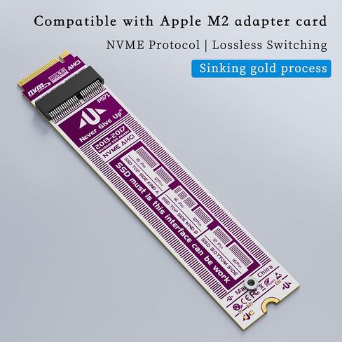 PCIE 5.0 SSD Adapter Card 20GBPS محول السرعة العالية متوافقة مع Apple MacBook Air Pro 2013-2017 NVME NGFF SSD 12+16 PIN لتوسع مفتاح سطح المكتب (AP01) in Saudi Arabia