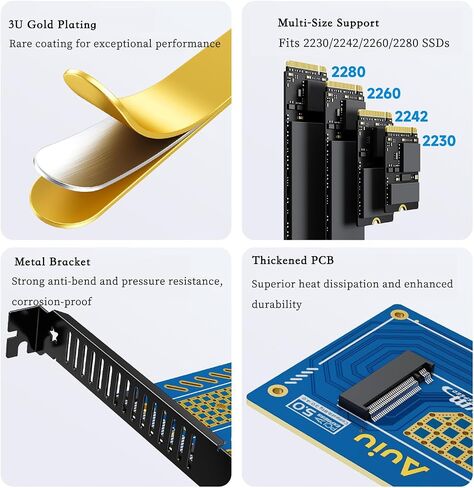 PCIE to M.2 NVMe B+M Key Expansion Card High Speed Support NVMe 2230 2240 2260 2280 SSD Support PCIe X4 X8 X16 (PCIe4.0 x4 Card) in Saudi Arabia