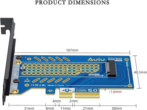 PCIE to M.2 NVMe B+M Key Expansion Card High Speed Support NVMe 2230 2240 2260 2280 SSD Support PCIe X4 X8 X16 (PCIe4.0 x4 Card) in Saudi Arabia
