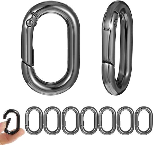 1 Inch Oval Carabiner, 10Pack Small Metal Carabiner Clip,O Rings Spring Snap Hook, Purse Keychain Replacement for Lanyard Keychain, Car Key Rings Hook, Outdoor Camping Fishing Wallet, Dog Tag Clips in Saudi Arabia
