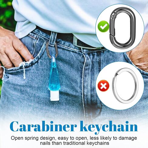 1 Inch Oval Carabiner, 10Pack Small Metal Carabiner Clip,O Rings Spring Snap Hook, Purse Keychain Replacement for Lanyard Keychain, Car Key Rings Hook, Outdoor Camping Fishing Wallet, Dog Tag Clips in Saudi Arabia