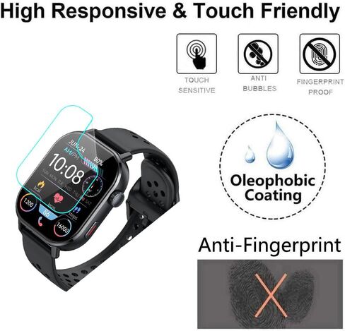 لـ Jugeman Smart Watch P131 Screen Protector 2.06 "[3 Pack] HD Clear Soft Pet Film [Anti-FingerPrint] in Kuwait