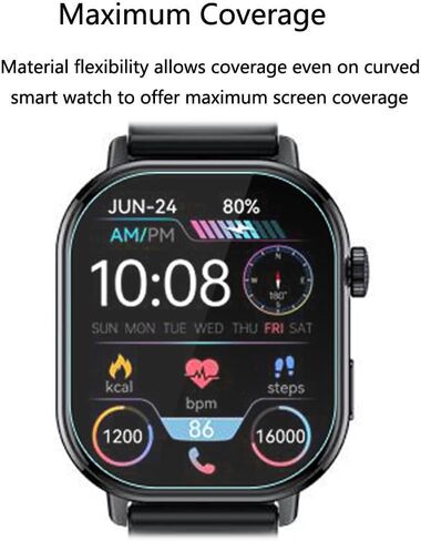 لـ Jugeman Smart Watch P131 Screen Protector 2.06 "[3 Pack] HD Clear Soft Pet Film [Anti-FingerPrint] in Kuwait