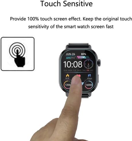 لـ Jugeman Smart Watch P131 Screen Protector 2.06 "[3 Pack] HD Clear Soft Pet Film [Anti-FingerPrint] in Kuwait