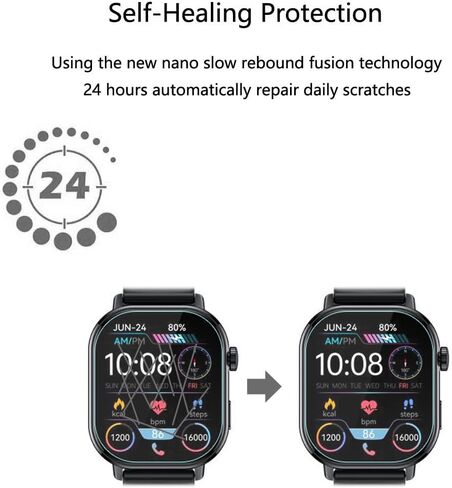 لـ Jugeman Smart Watch P131 Screen Protector 2.06 "[3 Pack] HD Clear Soft Pet Film [Anti-FingerPrint] in Kuwait