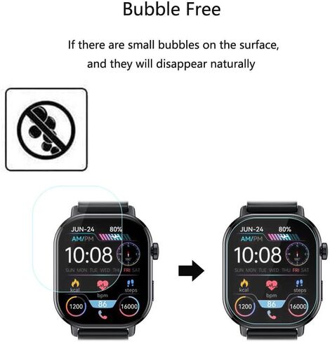 لـ Jugeman Smart Watch P131 Screen Protector 2.06 "[3 Pack] HD Clear Soft Pet Film [Anti-FingerPrint] in Kuwait