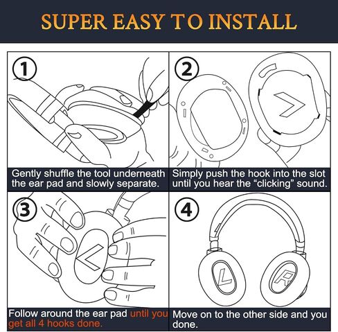 SOULWIT Cooling-Gel Earpads Replacement for Plantronics BackBeat Pro 2, Voyager 8200 UC Headphones, Ear Pads Cushions with High-Density Noise Isolation Foam - Black in Saudi Arabia