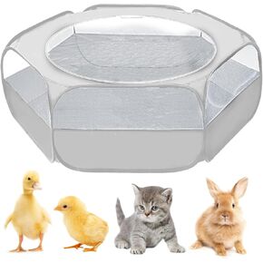 uwe روضة الحيوانات الصغيرة، صندوق حضانة الدجاج مع غطاء علوي، خيمة قفص الحيوانات الأليفة المحمولة في الهواء الطلق، مقاومة للماء وقابلة للتنفس، روضة حيوانات أليفة داخلية للفرخ ktiien الأرنب الهامستر خنزير غينيا، أسود in Kuwait